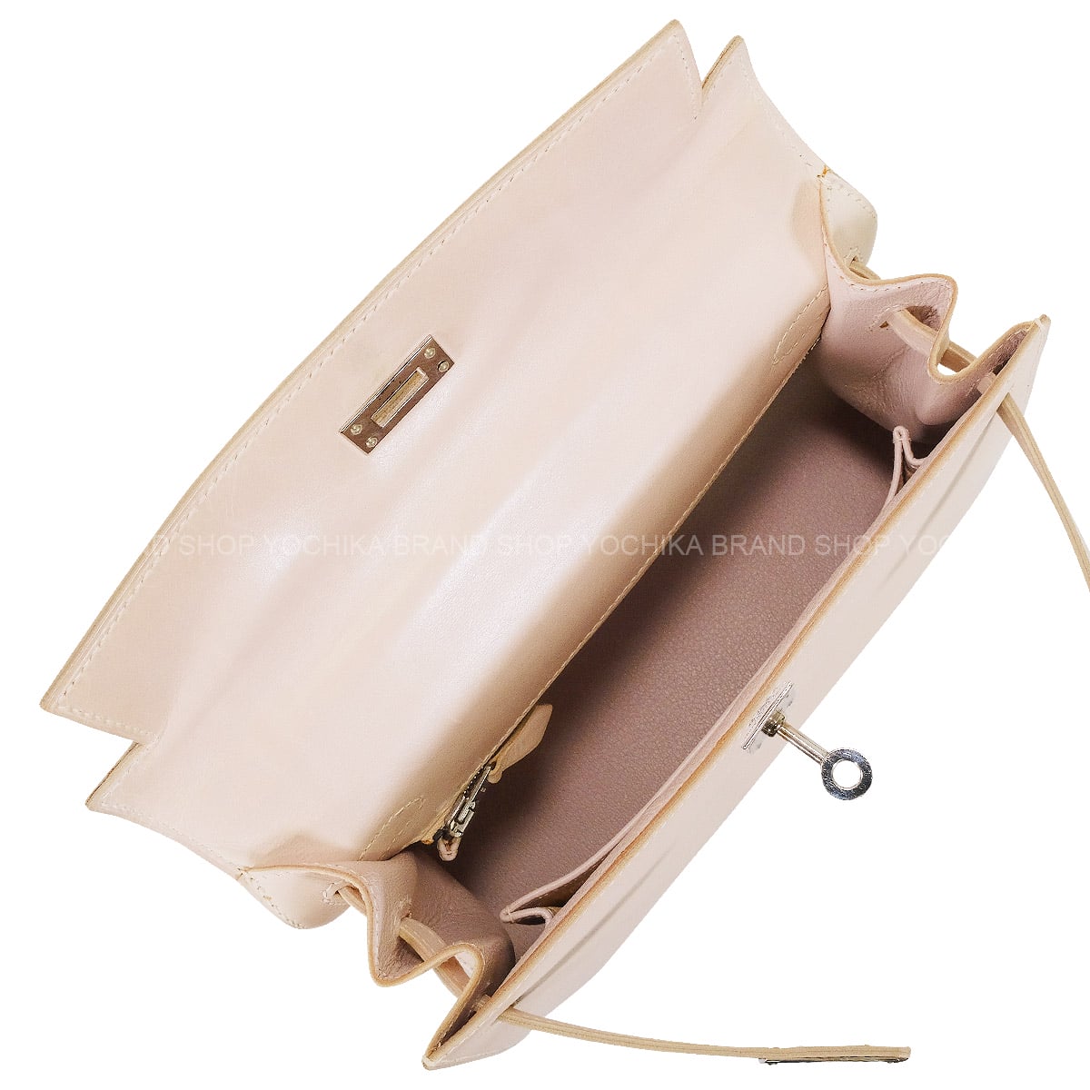 [Pre-loved] HERMES Shoulder bag Kelly25 Sellier Rose Dragee Box Nepal Silver HW Stamp □E[USED AB][Authentic]