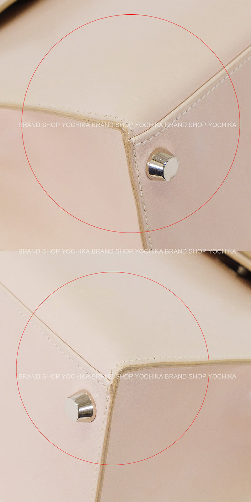 [Pre-loved] HERMES Shoulder bag Kelly25 Sellier Rose Dragee Box Nepal Silver HW Stamp □E[USED AB][Authentic]