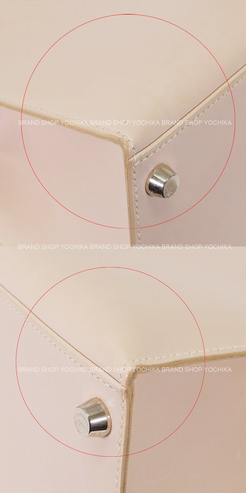 [Pre-loved] HERMES Shoulder bag Kelly25 Sellier Rose Dragee Box Nepal Silver HW Stamp □E[USED AB][Authentic]