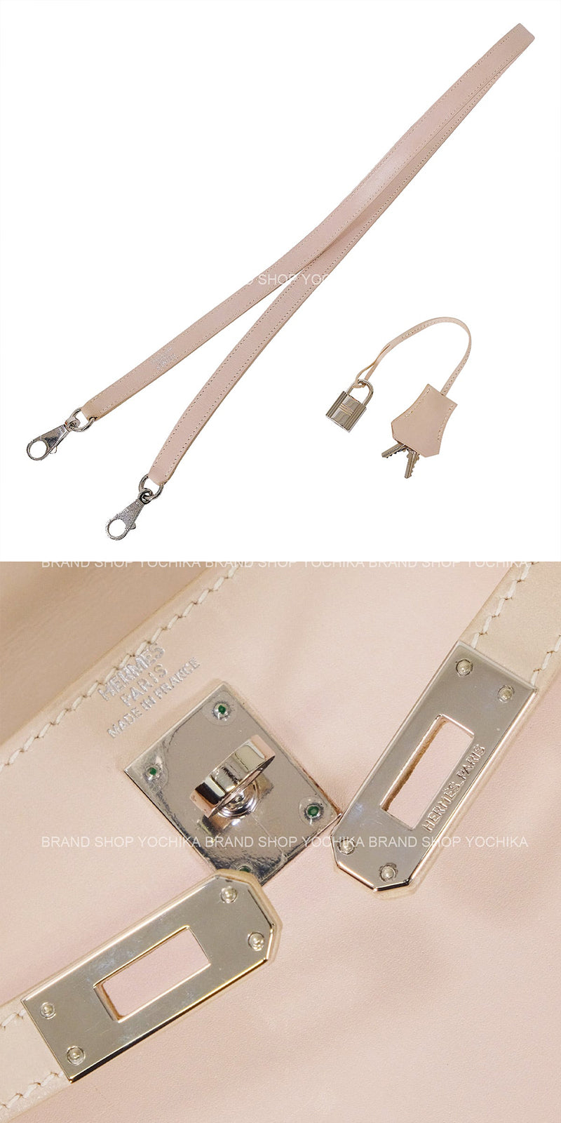[Pre-loved] HERMES Shoulder bag Kelly25 Sellier Rose Dragee Box Nepal Silver HW Stamp □E[USED AB][Authentic]