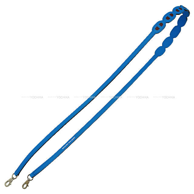 HERMES shoulder strap Bandouliere Maillon Chaine D'ancre Mini Bleu Zanzibar/Rouge Sellier Veau Epsom Silver HW Stamp Z[EXCELLENT][Authentic]