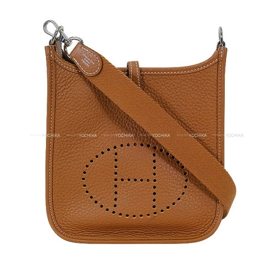 [Pre-loved] HERMES Shoulder bag Evelyne 16 TPM Gold Taurillon Clemence Silver HW Stamp U[LIKE NEW][Authentic]