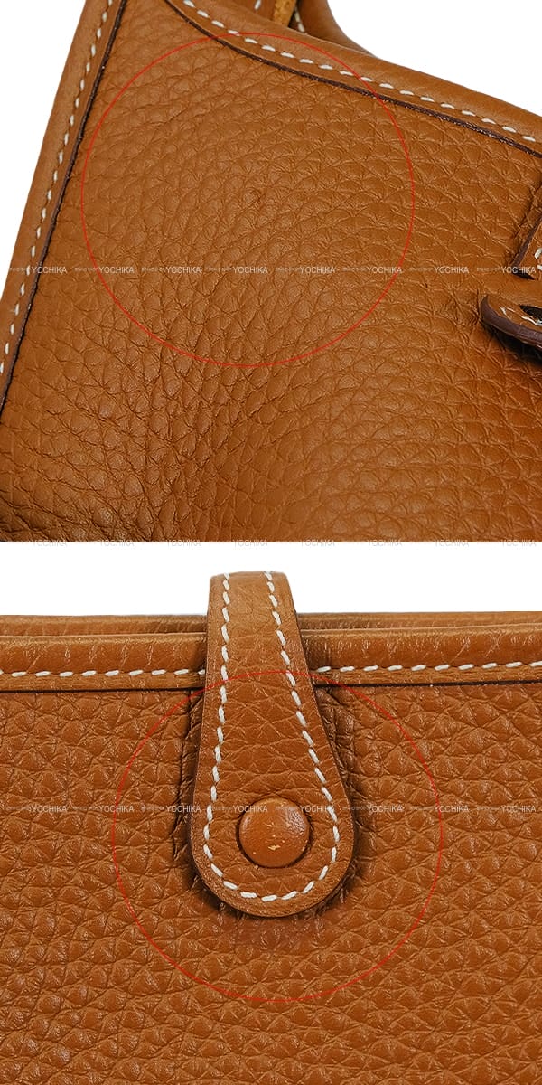 [Pre-loved] HERMES Shoulder bag Evelyne 16 TPM Gold Taurillon Clemence Silver HW Stamp U[LIKE NEW][Authentic]