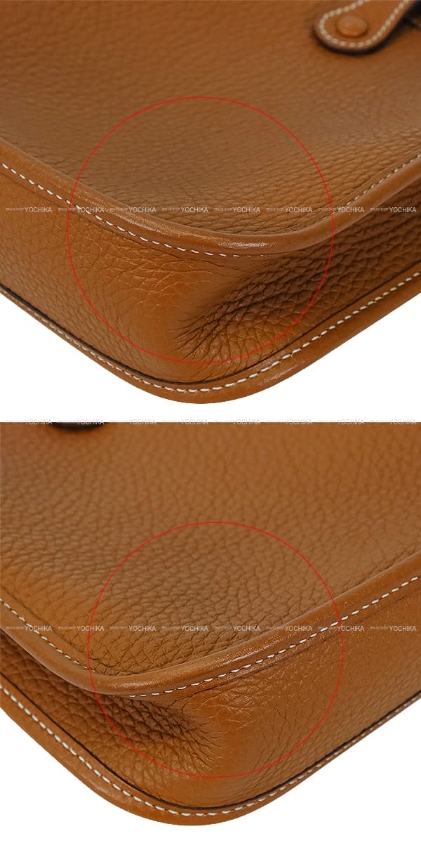 [Pre-loved] HERMES Shoulder bag Evelyne 16 TPM Gold Taurillon Clemence Silver HW Stamp U[LIKE NEW][Authentic]