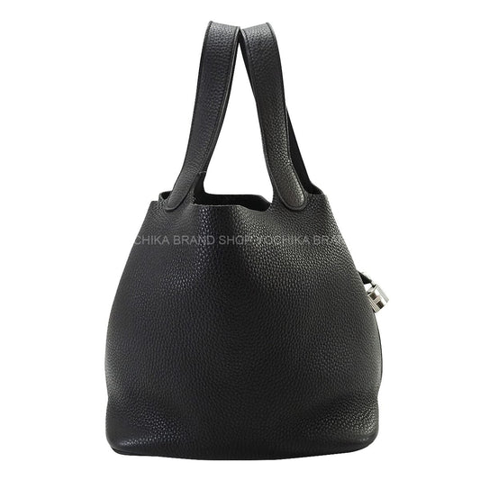 [Pre-loved] HERMES Handbag Picotin Lock 22 MM Noir (Black) Taurillon Clemence Silver HW Stamp D[LIKE NEW][Authentic]