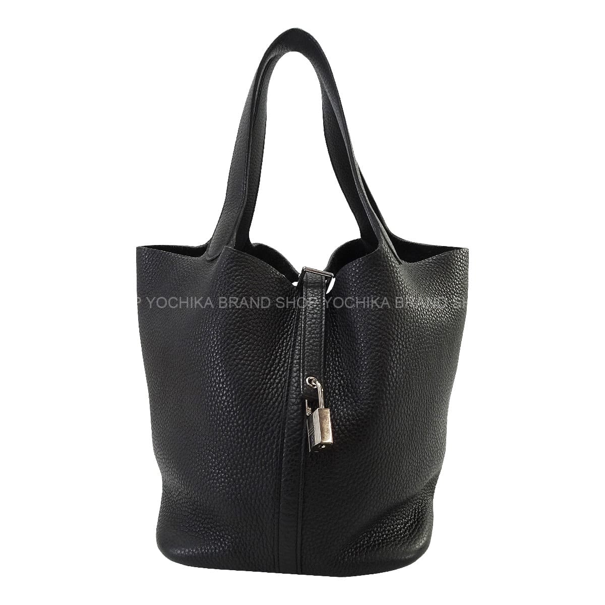 [Pre-loved] HERMES Handbag Picotin Lock 22 MM Noir (Black) Taurillon Clemence Silver HW Stamp D[LIKE NEW][Authentic]