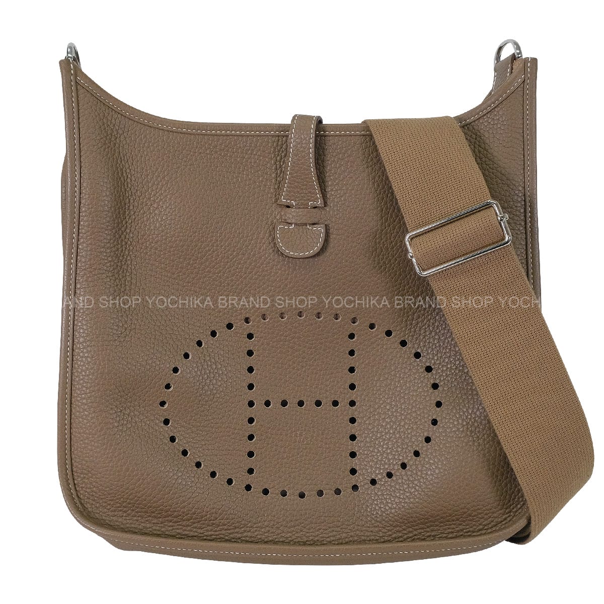 [Pre-loved] HERMES Shoulder bag Evelyne 29 PM Etoupe Taurillon Clemence Silver HW Stamp X[LIKE NEW][Authentic]