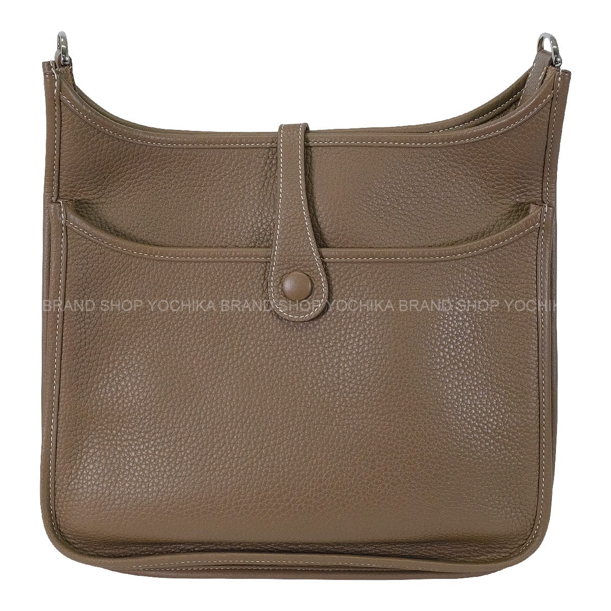 [Pre-loved] HERMES Shoulder bag Evelyne 29 PM Etoupe Taurillon Clemence Silver HW Stamp X[LIKE NEW][Authentic]