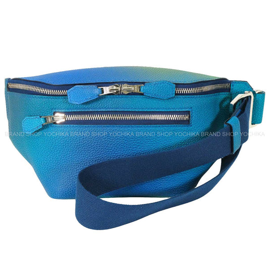 2019SSLimited HERMES Messenger bag Cityslide PM Cross Cosmos Gradation Bleu Nuit/Jaune de Naples Veau Togo Mat Silver HW Stamp D[EXCELLENT][Authentic]