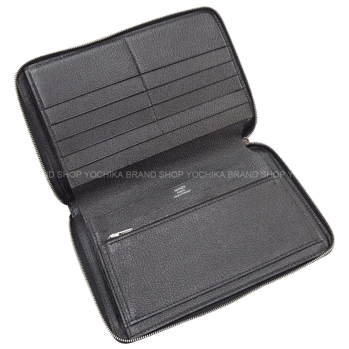 HERMES Travel Case Azap Combine Noir (Black) Veau Togo Stamp T[EXCELLENT][Authentic]