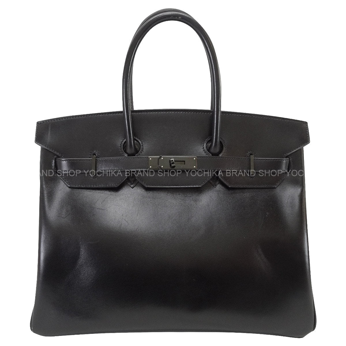 [Pre-loved] HERMES Handbag Birkin35 SO BLACK Noir (Black) Box Calf Black HW Stamp □O[USED A][Authentic]