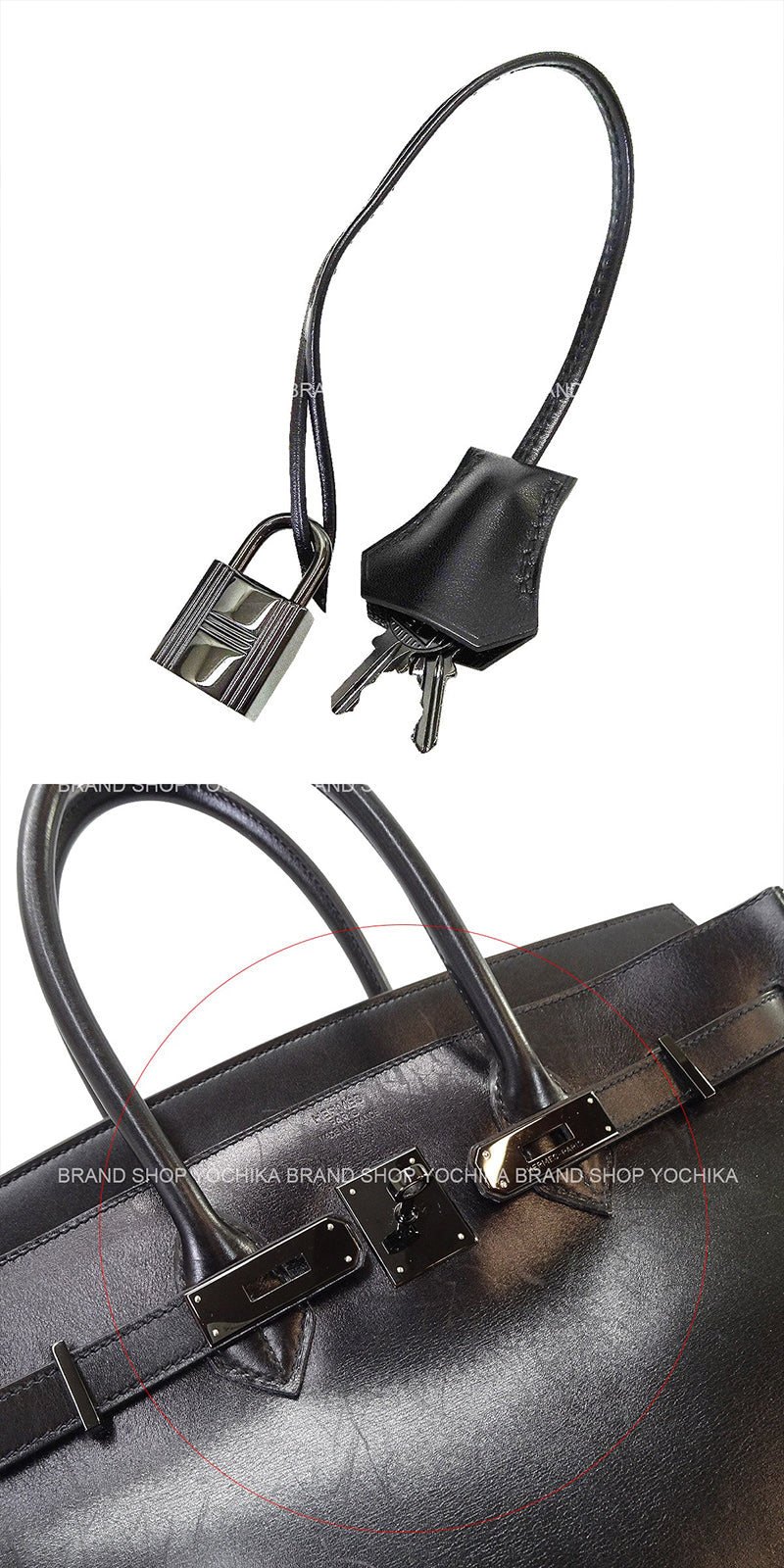 [Pre-loved] HERMES Handbag Birkin35 SO BLACK Noir (Black) Box Calf Black HW Stamp □O[USED A][Authentic]