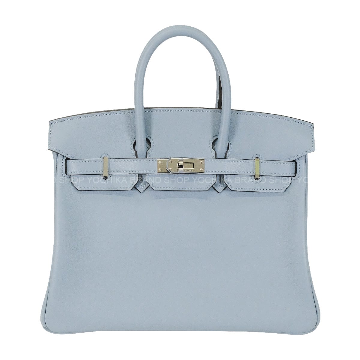 HERMES Handbag Birkin25 Bleu Lin Veau Swift Silver HW Stamp K[ALMOST NEW][Authentic]