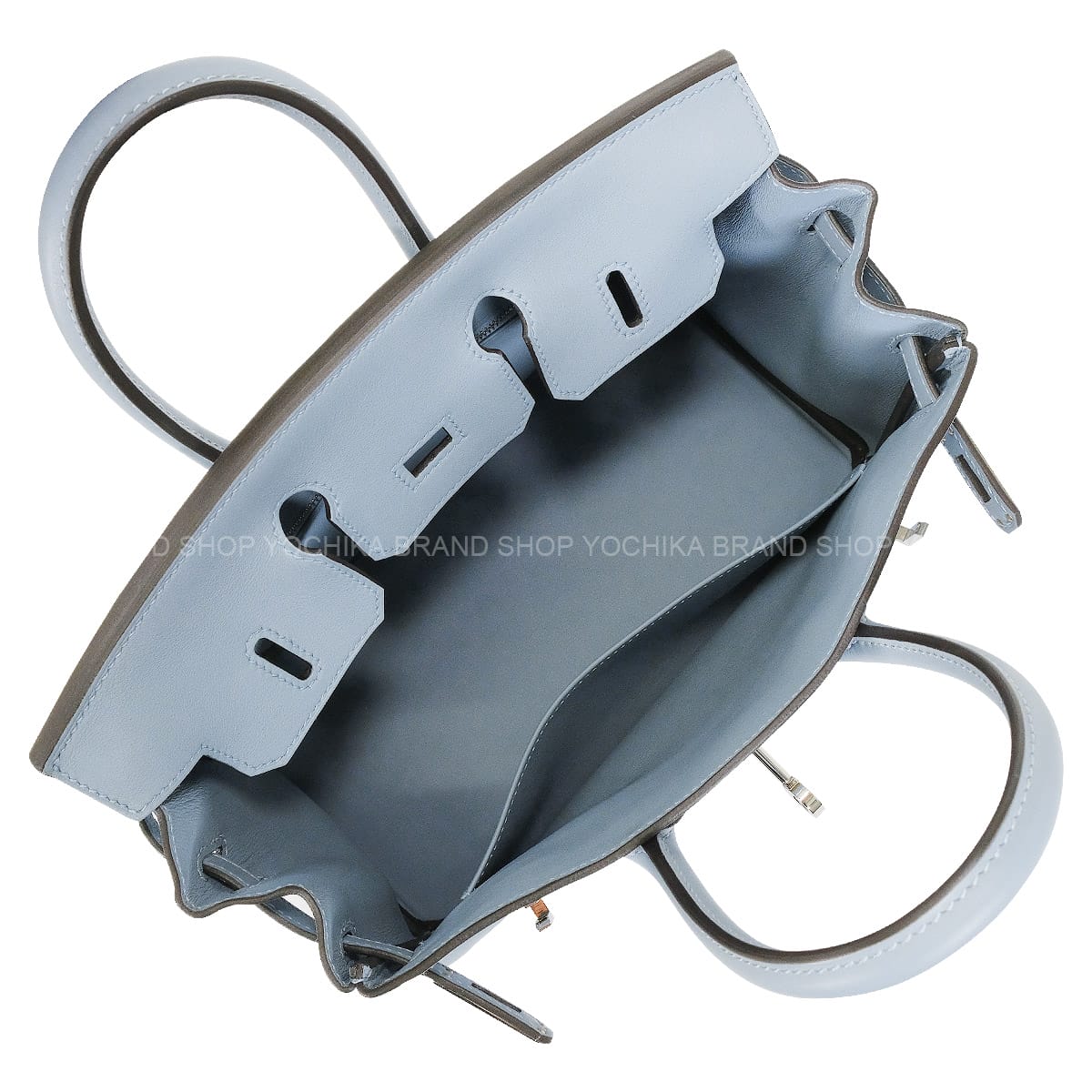 HERMES Handbag Birkin25 Bleu Lin Veau Swift Silver HW Stamp K[ALMOST NEW][Authentic]