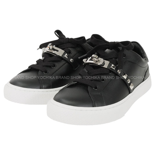 24/25 AW HERMES sneakers Day With Studs Noir (Black) Calf #36.5 Silver HW H242150Z[EXCELLENT][Authentic]