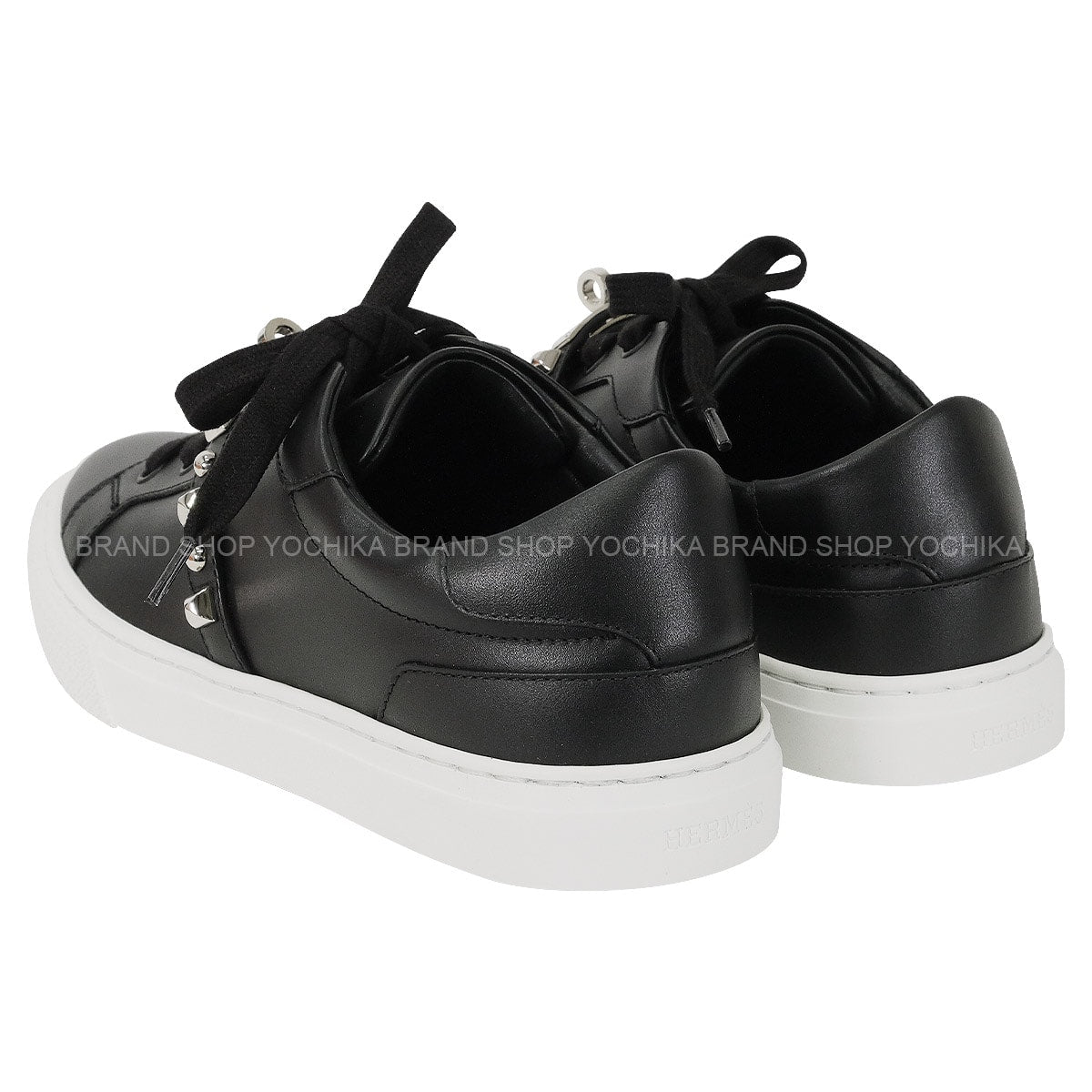 24/25 AW HERMES sneakers Day With Studs Noir (Black) Calf #36.5 Silver HW H242150Z[EXCELLENT][Authentic]
