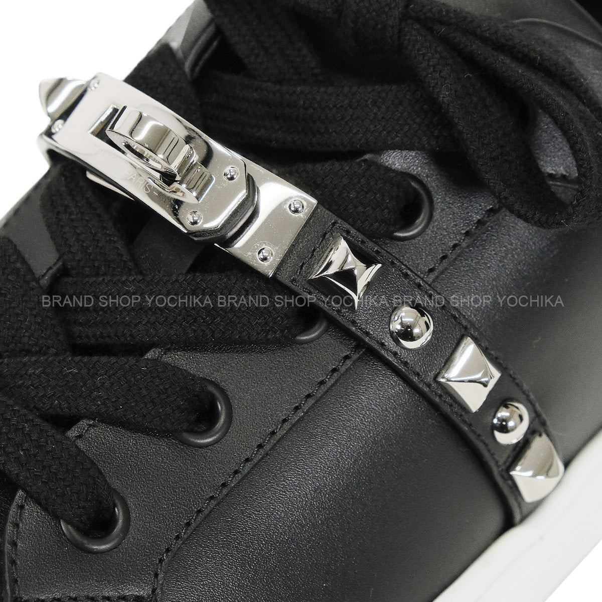 24/25 AW HERMES sneakers Day With Studs Noir (Black) Calf #36.5 Silver HW H242150Z[EXCELLENT][Authentic]