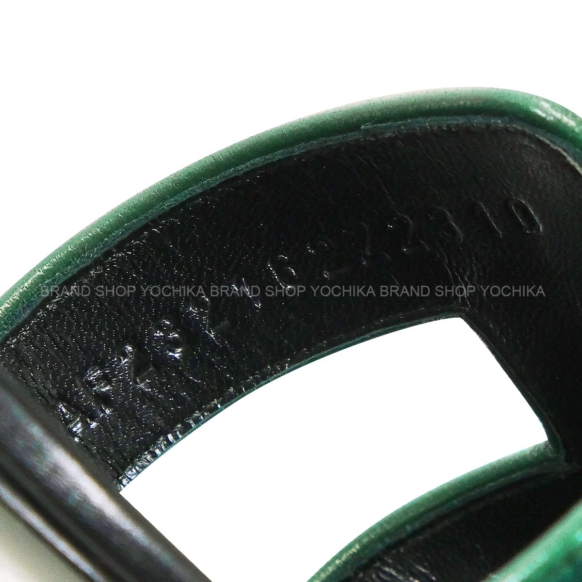 HERMES sandals OASIS Vert Fonce/Noir (Black) Velour #36.5 H232162Z[ALMOST NEW][Authentic]