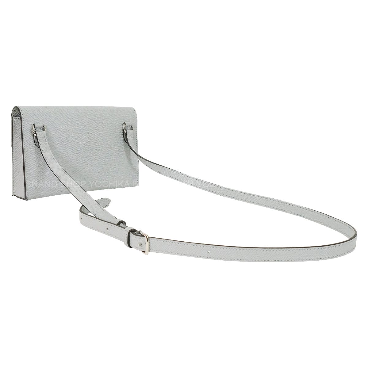 HERMES long wallet Hermesnap To Go Bleu Glacier Veau Epsom Silver HW Stamp K[ALMOST NEW][Authentic]