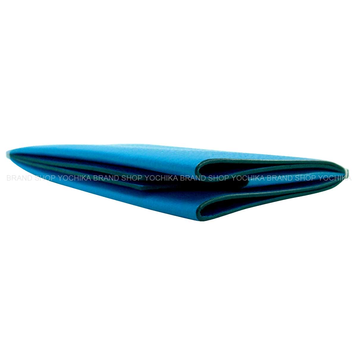 HERMES card holder H Sellier Bleu Zanzibar Evercolor Stamp B[EXCELLENT][Authentic]
