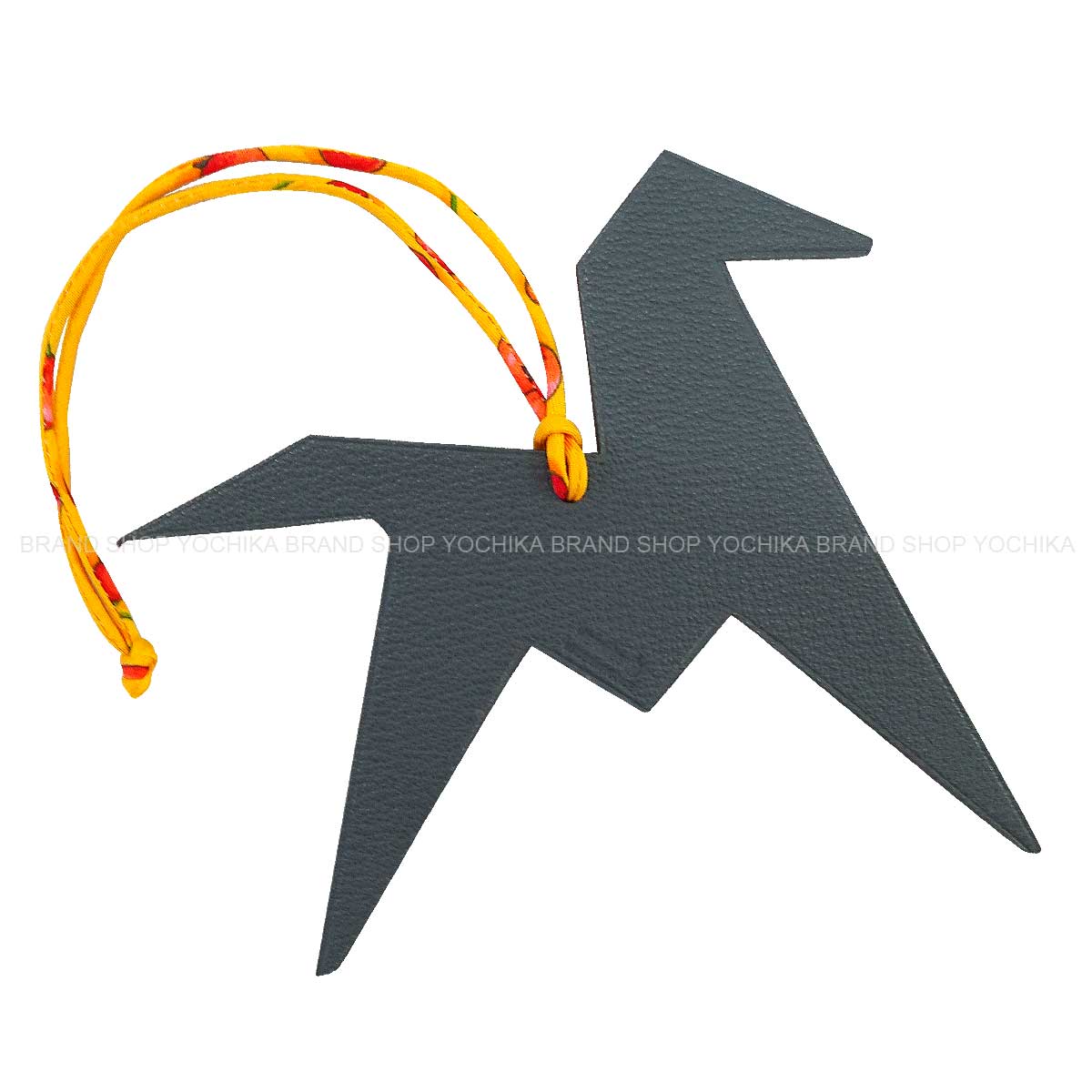 HERMES bag charm Petit H Cheval Origami Taupe/Ardoise Veau Togo/Chevre Mysore[EXCELLENT][Authentic]