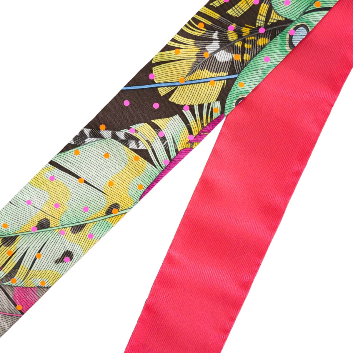 HERMES scarf Twilly Plumetis Rose Silk100%[EXCELLENT][Authentic]