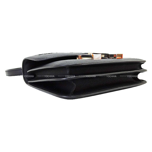[Pre-loved] HERMES Shoulder bag Constance 3 18 Miroir Dancing Flower Noir (Black) Veau Swift Silver HW Stamp W[LIKE NEW][Authentic]
