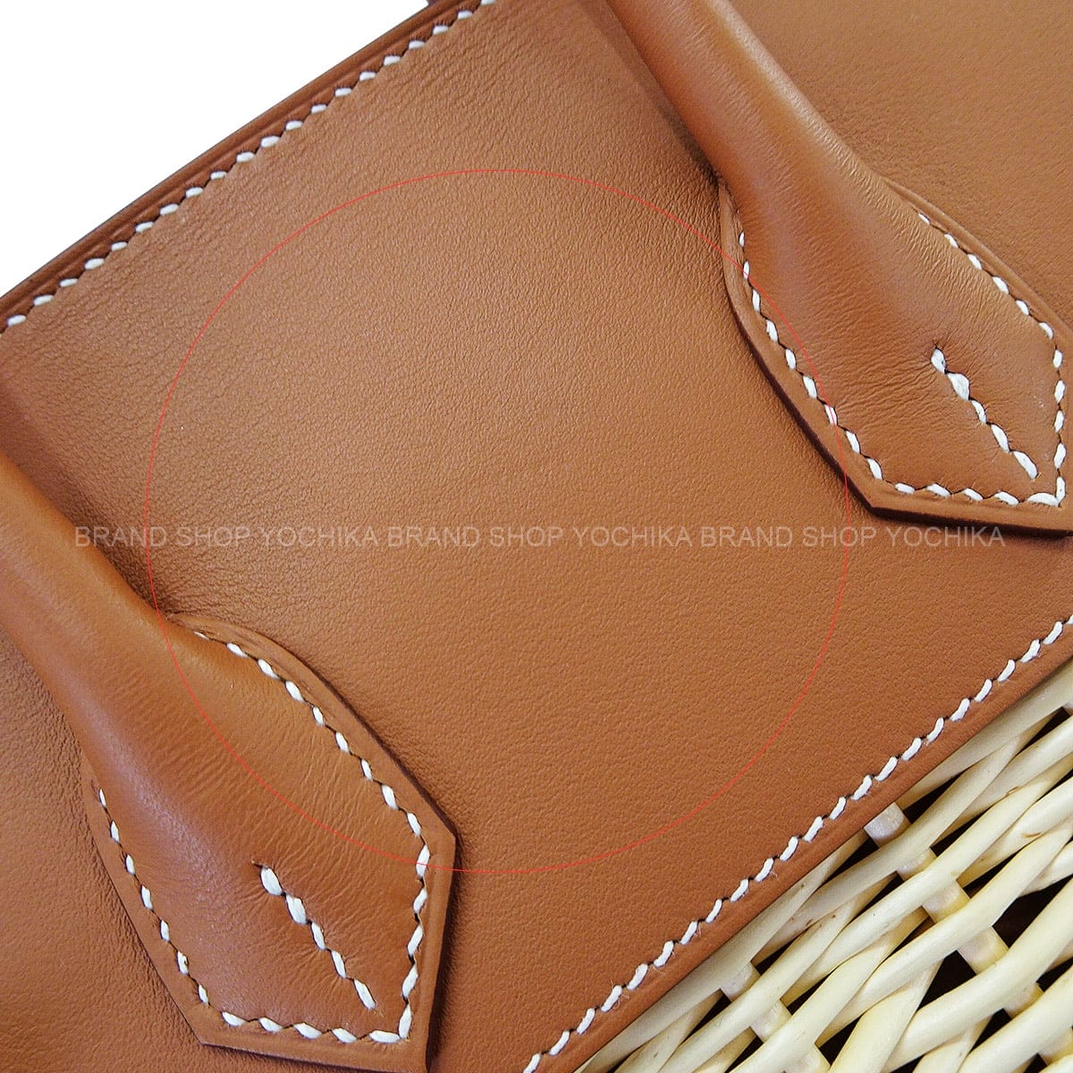 HERMES Handbag Birkin25 Picnic Gold Veau Swift Rattan Silver HW Stamp K[EXCELLENT][Authentic]