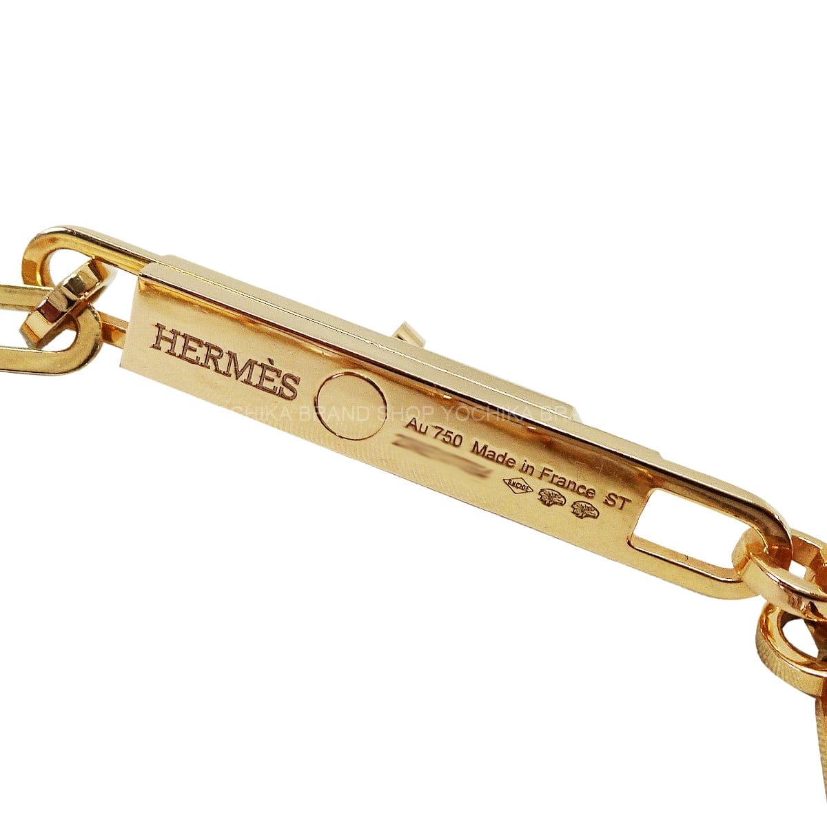 [Pre-loved] HERMES necklace Tie Necklace Kelly Chaine PM Pink Gold K18PG/Diamond[LIKE NEW][Authentic]