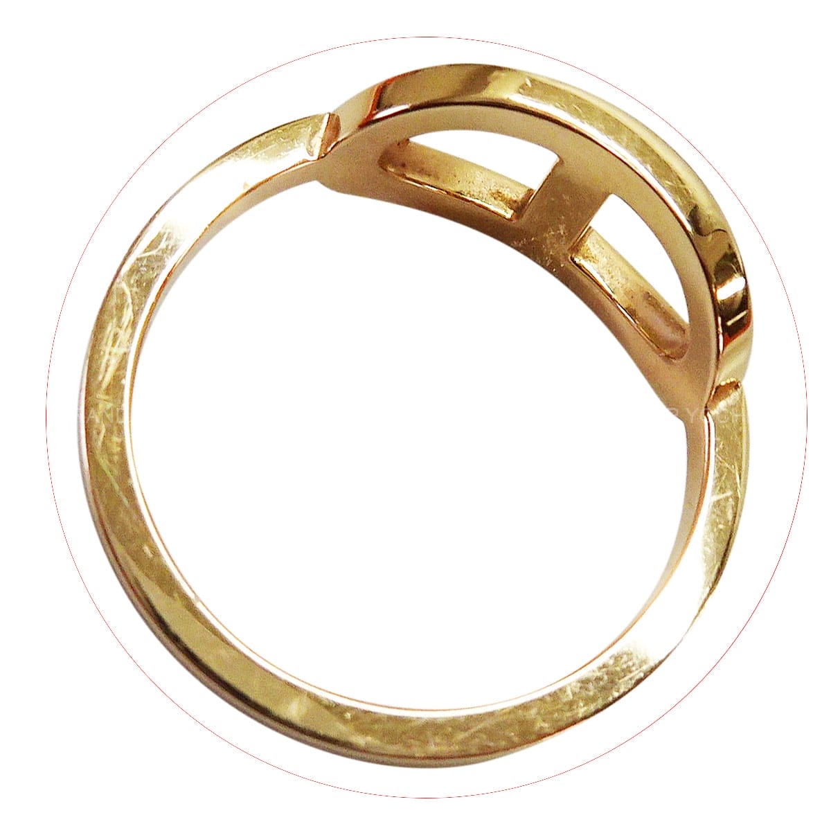 [Pre-loved] HERMES ring Chaine D'ancre Contour MM Pink Gold K18PG/Diamond #54[LIKE NEW][Authentic]