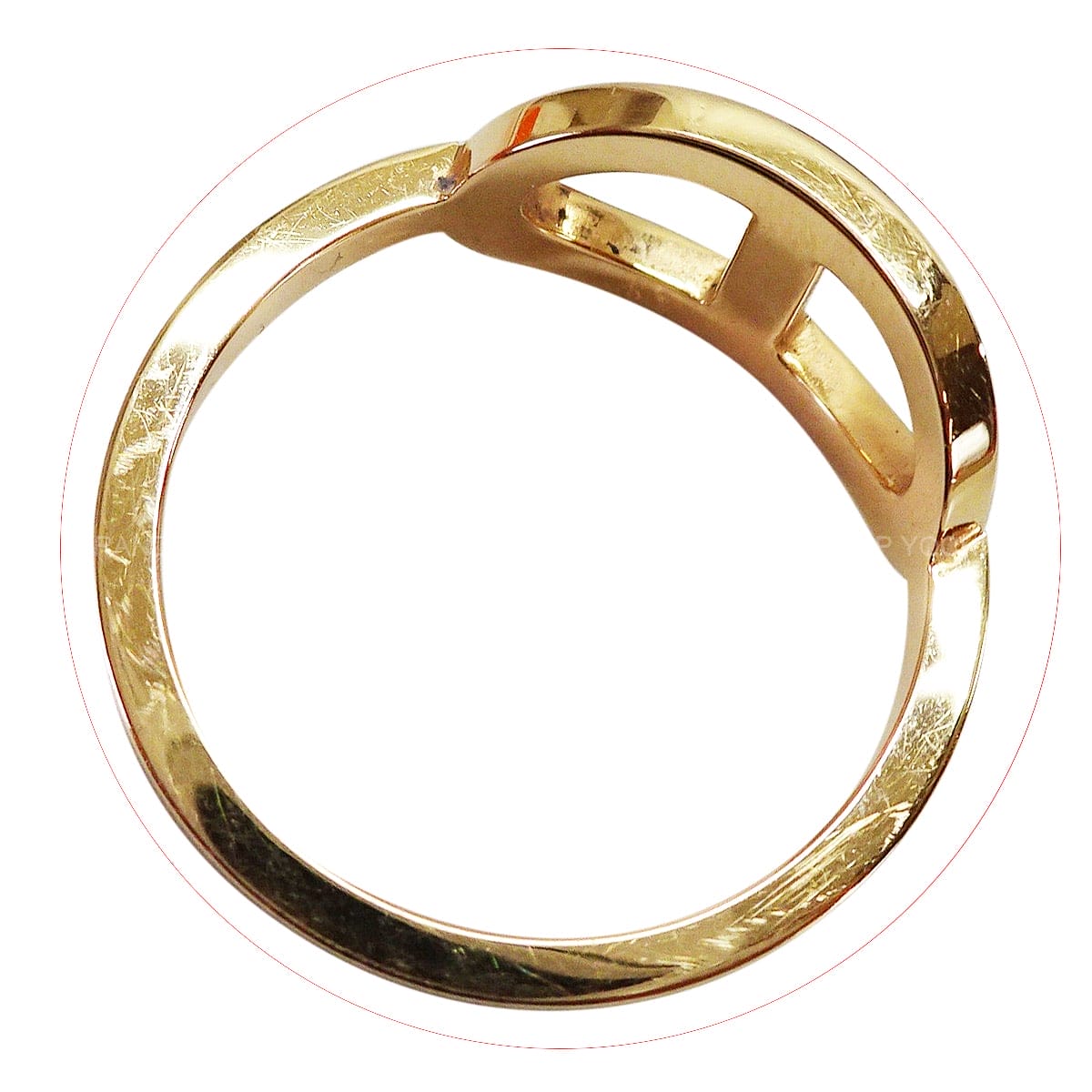 [Pre-loved] HERMES ring Chaine D'ancre Contour MM Pink Gold K18PG/Diamond #54[LIKE NEW][Authentic]