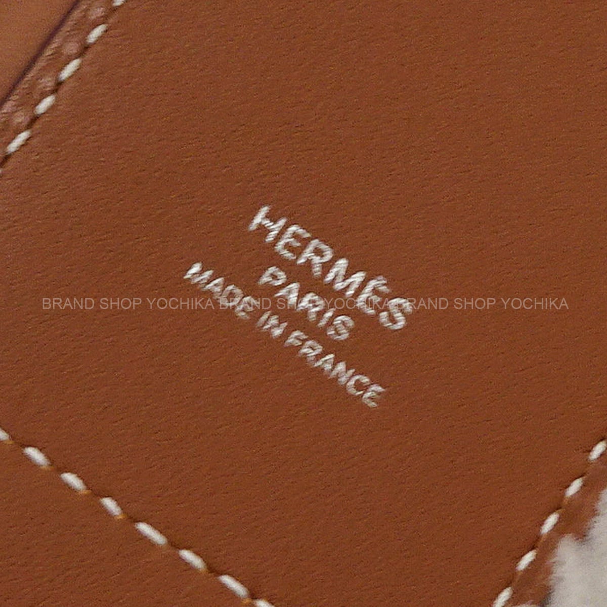 HERMES shoulder strap Bandouliere Kelly Pocket PLUSH Teddy 50mm/70cm Gold/Ecru Veau Swift/Mouton Silver HW Stamp B[EXCELLENT][Authentic]