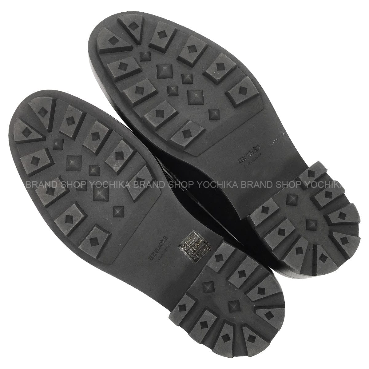 [Pre-loved] HERMES Moccasins Louvre Noir (Black) Calf #38.5 Black HW[LIKE NEW][Authentic]