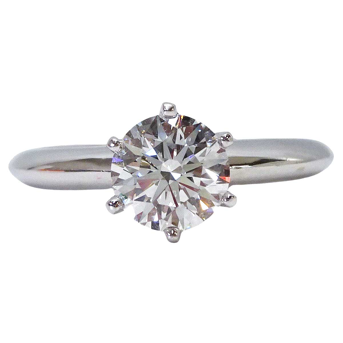 [Pre-loved] TIFFANY&Co. ring Solitaire Tiffany Setting Engagement Ring VS1 PT950/Diamond1.09CT #51[LIKE NEW][Authentic]