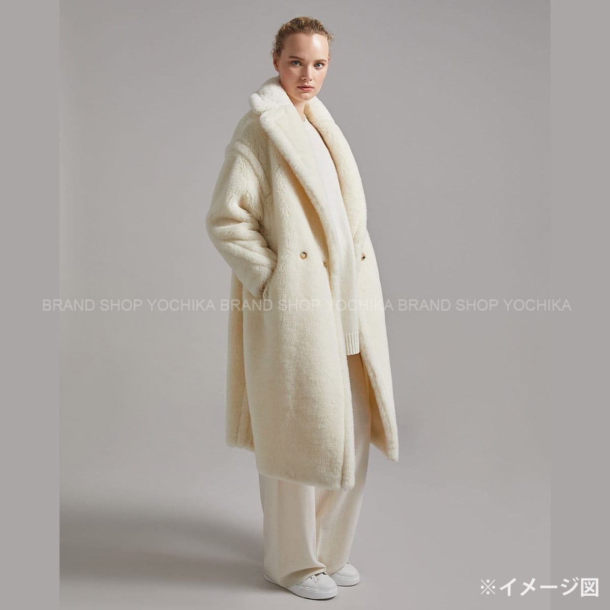 [Pre-loved] MAX MARA Permanent Collection Tedgirl Teddy Bear Icon Coat Blanc (White) Alpaca/Wool/Silk #XS[LIKE NEW][Authentic]