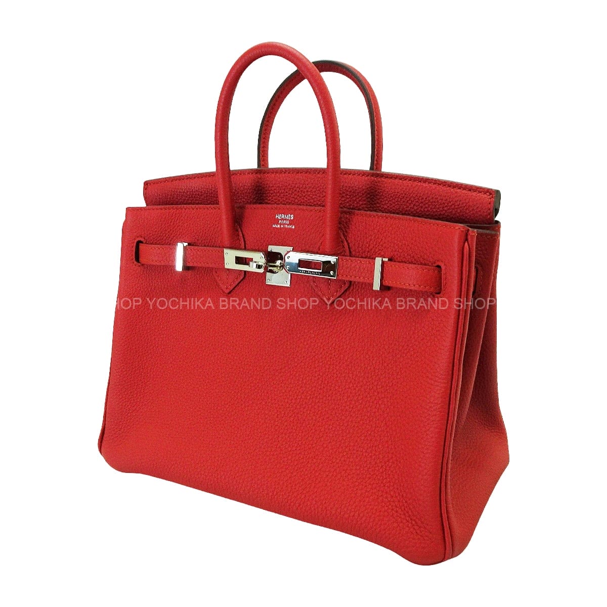 [Pre-loved] HERMES Handbag Birkin25 Vermillon Veau Togo Silver HW Stamp T[LIKE NEW][Authentic]