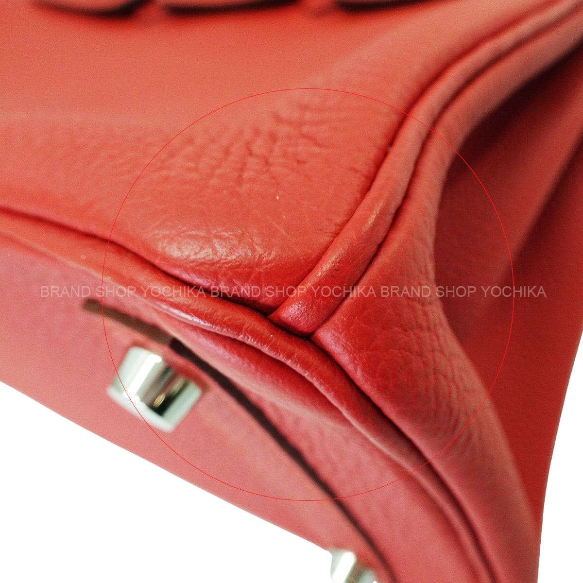[Pre-loved] HERMES Handbag Birkin25 Vermillon Veau Togo Silver HW Stamp T[LIKE NEW][Authentic]