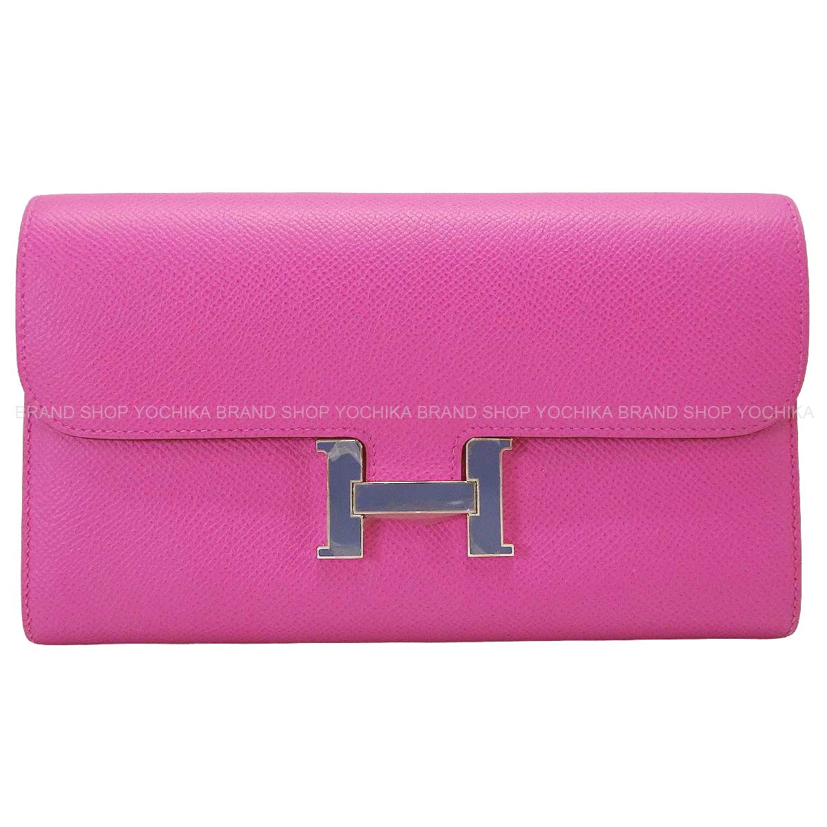 [Pre-loved] HERMES long wallet Constance Long Wallet Magnolia Veau Epsom Bleu Brighton Lacquer Stamp C[LIKE NEW][Authentic]