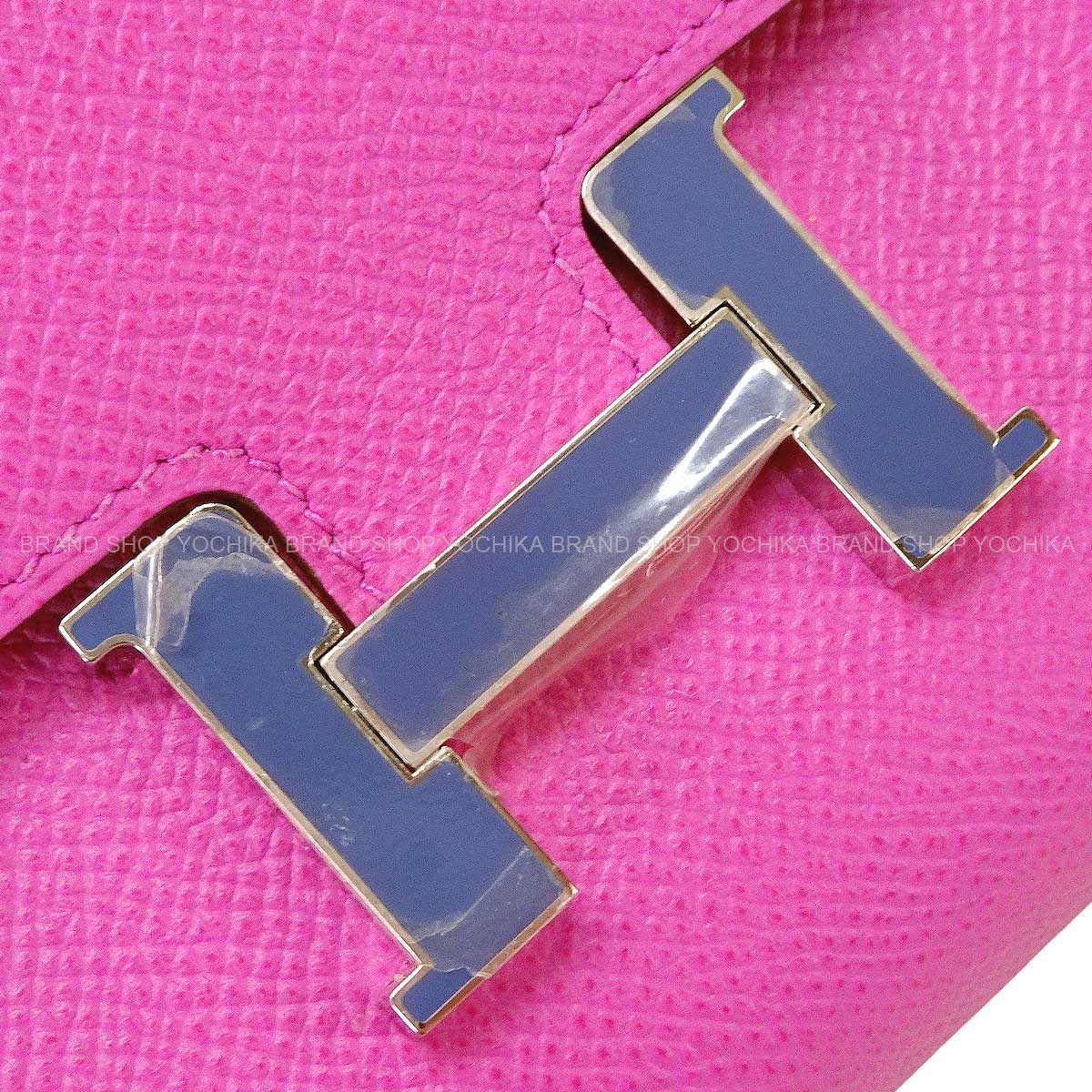 [Pre-loved] HERMES long wallet Constance Long Wallet Magnolia Veau Epsom Bleu Brighton Lacquer Stamp C[LIKE NEW][Authentic]