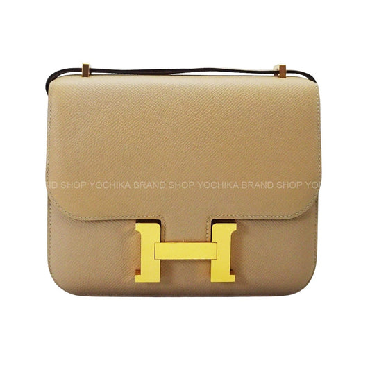 [Pre-loved] HERMES Shoulder bag Constance 3 18 Verso Trench/Naturel-Sable Veau Epsom Gold HW Stamp A[LIKE NEW][Authentic]