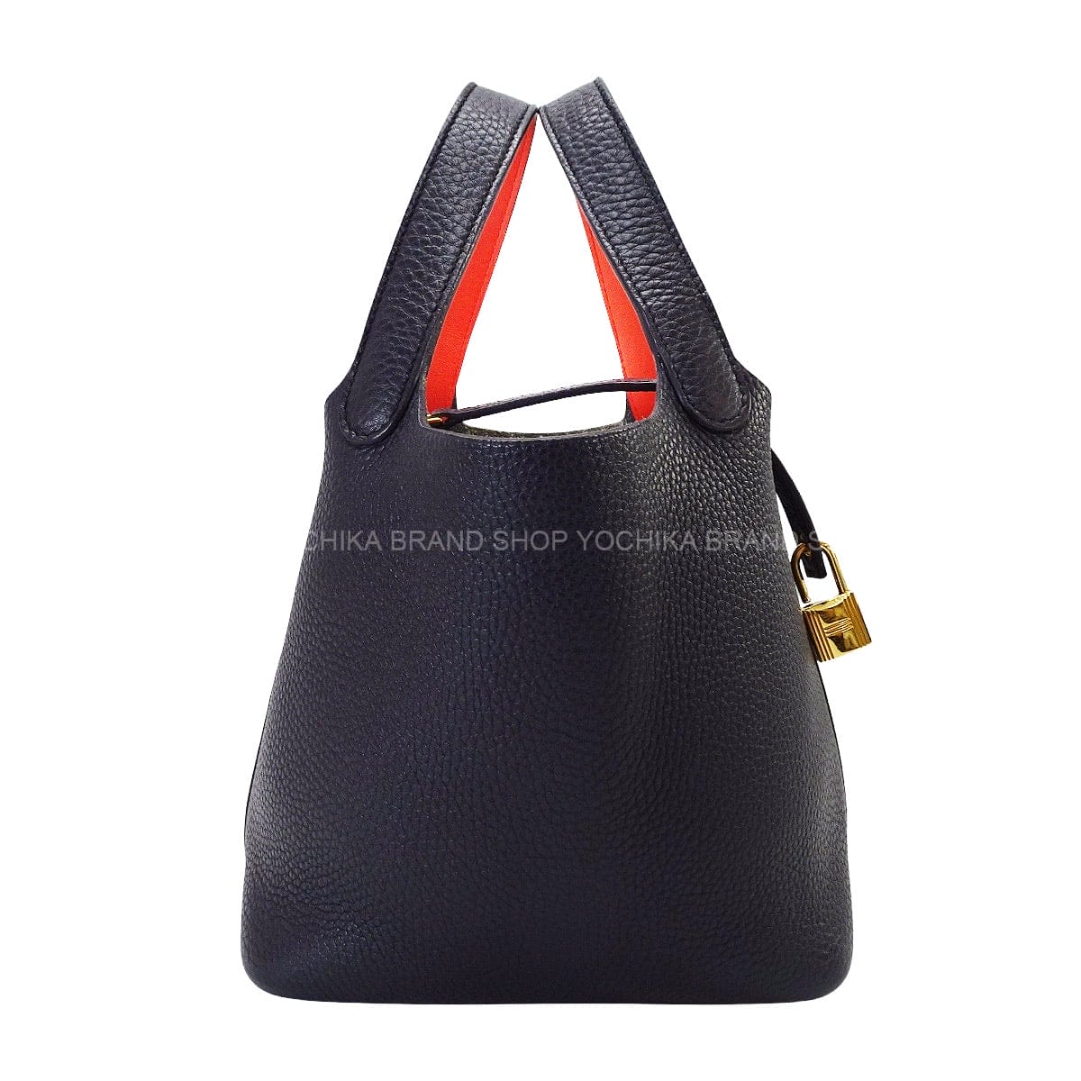[Pre-loved] HERMES Handbag Picotin Lock 18 PM Eclat Blue Indigo/Orange Poppy Taurillon Clemence/Veau Swift Gold HW Stamp X[USED SA][Authentic]