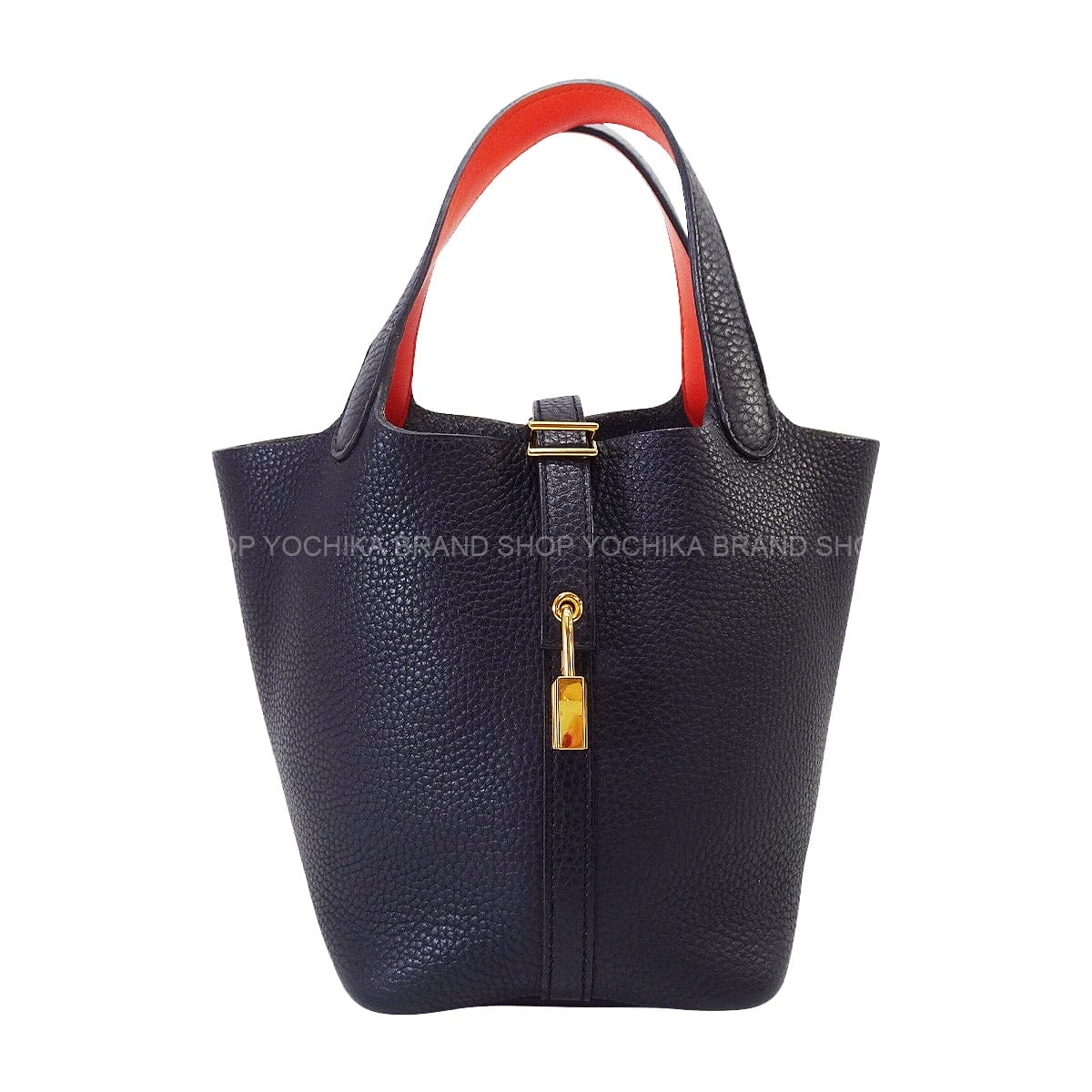 [Pre-loved] HERMES Handbag Picotin Lock 18 PM Eclat Blue Indigo/Orange Poppy Taurillon Clemence/Veau Swift Gold HW Stamp X[USED SA][Authentic]