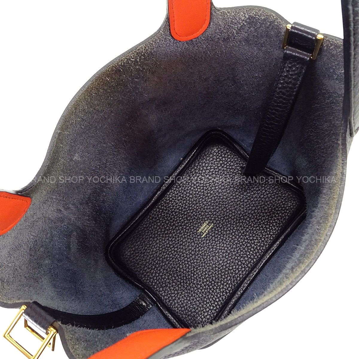 [Pre-loved] HERMES Handbag Picotin Lock 18 PM Eclat Blue Indigo/Orange Poppy Taurillon Clemence/Veau Swift Gold HW Stamp X[USED SA][Authentic]