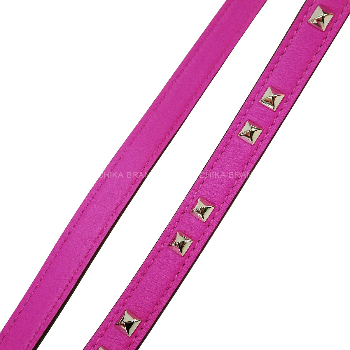 [Pre-loved] HERMES shoulder strap Bandouliere Mini Dog with Carre 16mm Medor Studs Magnolia Veau Swift Silver HW Stamp C[LIKE NEW][Authentic]