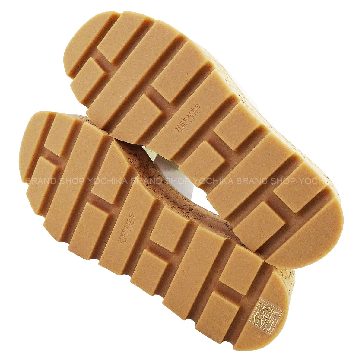 HERMES sandals EZE 30 Blanc (White) Calf/Cork #35[EXCELLENT][Authentic]