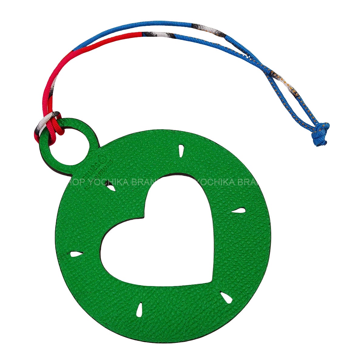 HERMES bag charm Petit H Circle In Heart Alezan/Bambou Veau Togo/Veau Epsom[EXCELLENT][Authentic]