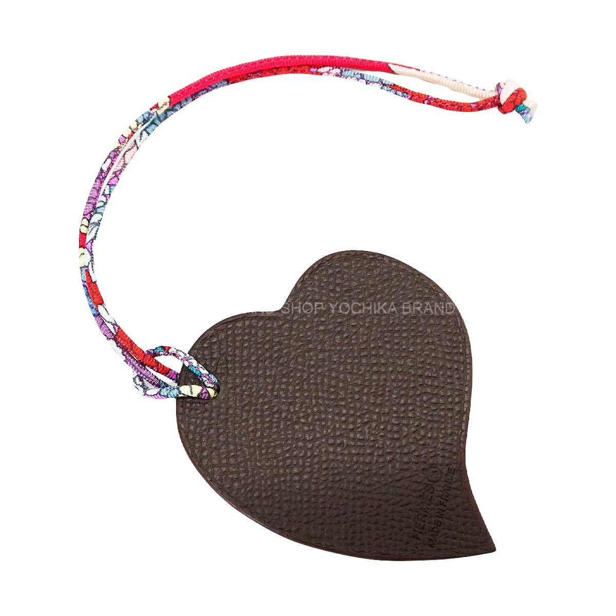 HERMES bag charm Petit H Heart Bleu Encre/Chocolat Veau Togo/Veau Epsom[EXCELLENT][Authentic]