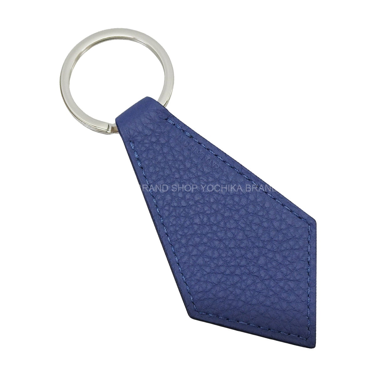 HERMES keyring(key holder) Porte cles Tab Bleu Brighton Veau Togo Silver HW[BRAND NEW][Authentic]