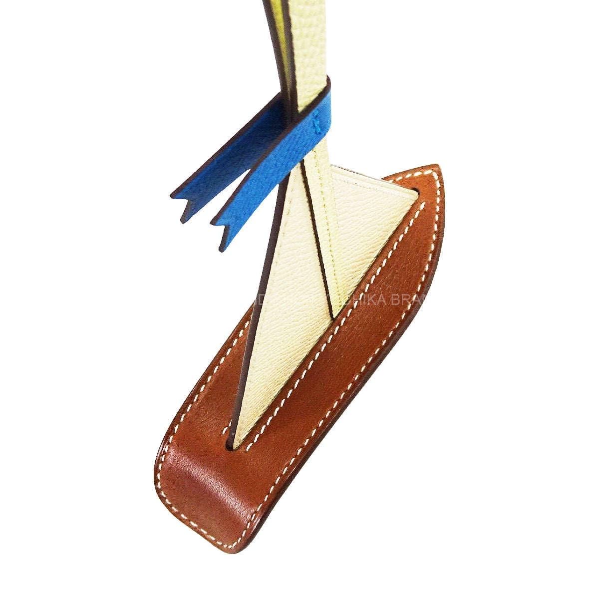 HERMES bag charm Sail 24 Yacht Nata/Jaune Poussin/Menthe (Mint) Veau Epsom Stamp B[EXCELLENT][Authentic]