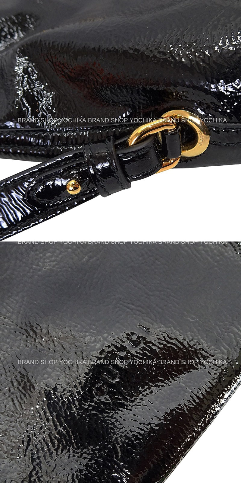 2025AW GUCCI tote bag Bamboo Reversible Large Noir (Black) Patent Enamel Leather Patent leather Gold HW 846602[EXCELLENT][Authentic]
